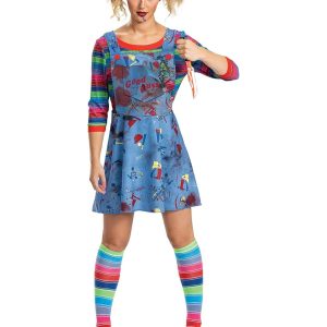 Fantasia Chucky feminino (Brinquedo Assassino) adulto feminino para aluguel no Rio de Janeiro