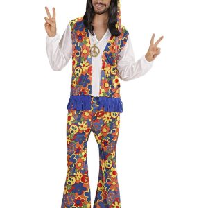 Fantasia hippie com franjas anos 60 70 adulto masculino para aluguel no Rio de Janeiro