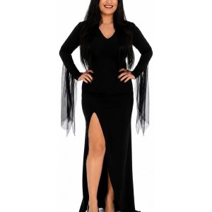 Fantasia Morticia Addams adulto feminino para aluguel no Rio de Janeiro